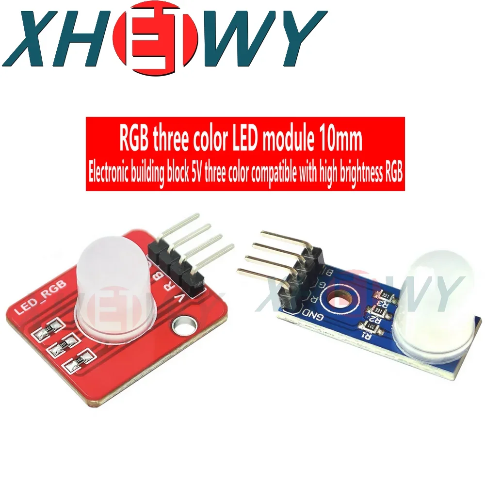 Diode électroluminescente à piège commun, module LED trois couleurs, blocs de construction électroniques RVB polychrome, DC 5V, 10mm