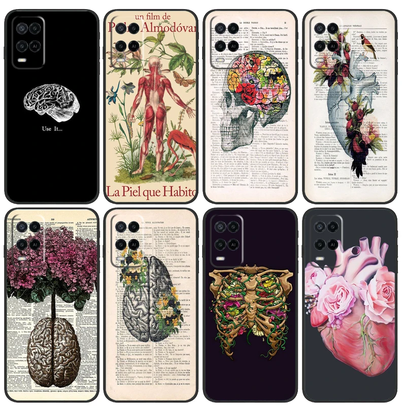 Medical Human Organs Brain Kidney Case For OPPO A78 A98 A18 A58 A96 A76 A16 A5 A9 A53 A15 A17 A77 A52 A72 A74 A94 A54 A57 S