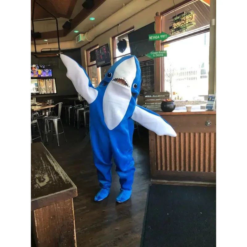 Criança família tubarão traje cosplay adulto halloween hoodie engraçado macacão animais para crianças carnaval festa vestir-se terno mn3