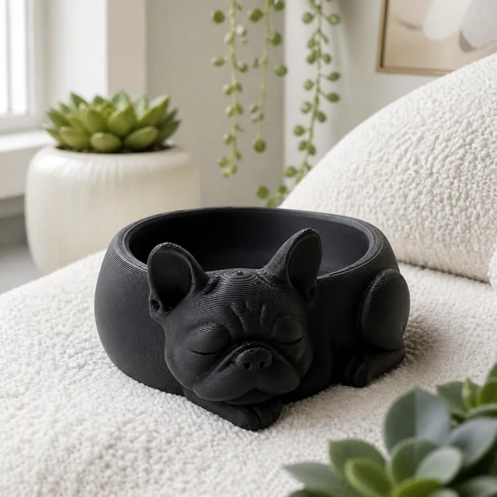 3D Printed Succulent Flower Pot Ornaments Funny Puppy Figurine Desktop Decor Creative Dog Shaped Flowerpot Home