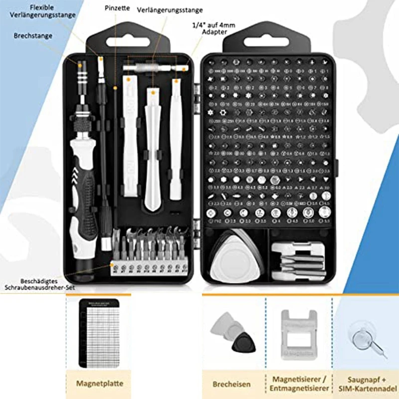 1Set 138 In 1 Precision Mechanic Screwdriver Set Magnetic, Mini Screwdriver Set Plastic+Metal