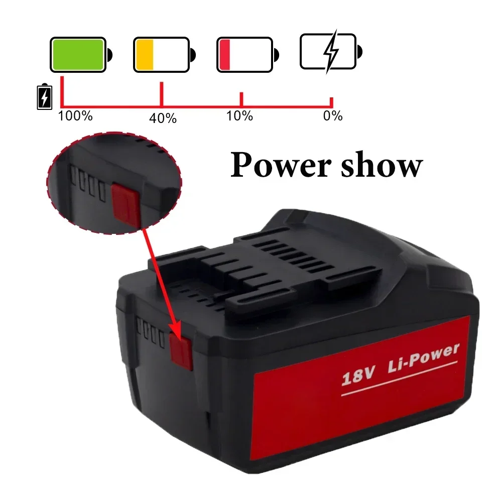 Rechargeable 18V 9.0Ah Battery for Metabo Cordless Power Tool Drill Drivers for Metabo Battery Charger Set 625592000 625591000