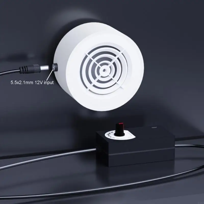 H58C منفاخ صغير محمول مروحة لاصقة مضمنة للتهوية الفعالة في المساحة المحدودة، سرعة 5190 دورة في الدقيقة، منفذ طاقة 5.5 × 2.1 مم