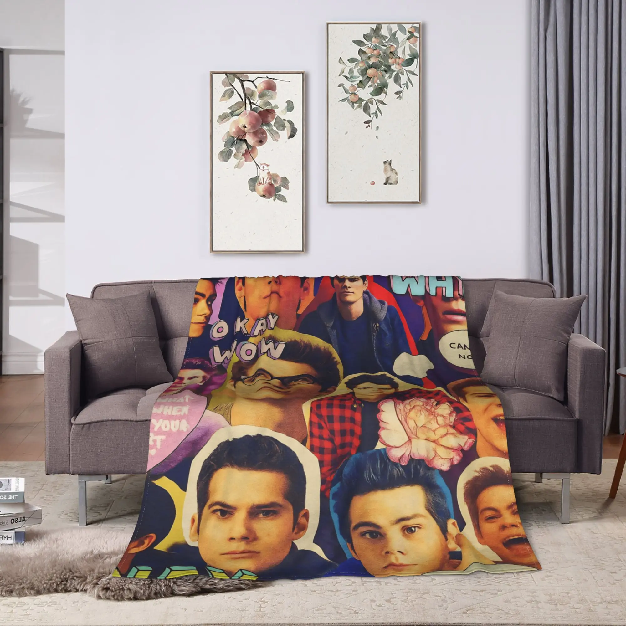 في سن المراهقة الذئب الفانيلا البطانيات الشتاء الدافئة الفراش يلقي للطلاب ديكور المنزل الرسم المفرش غطاء سرير أريكة