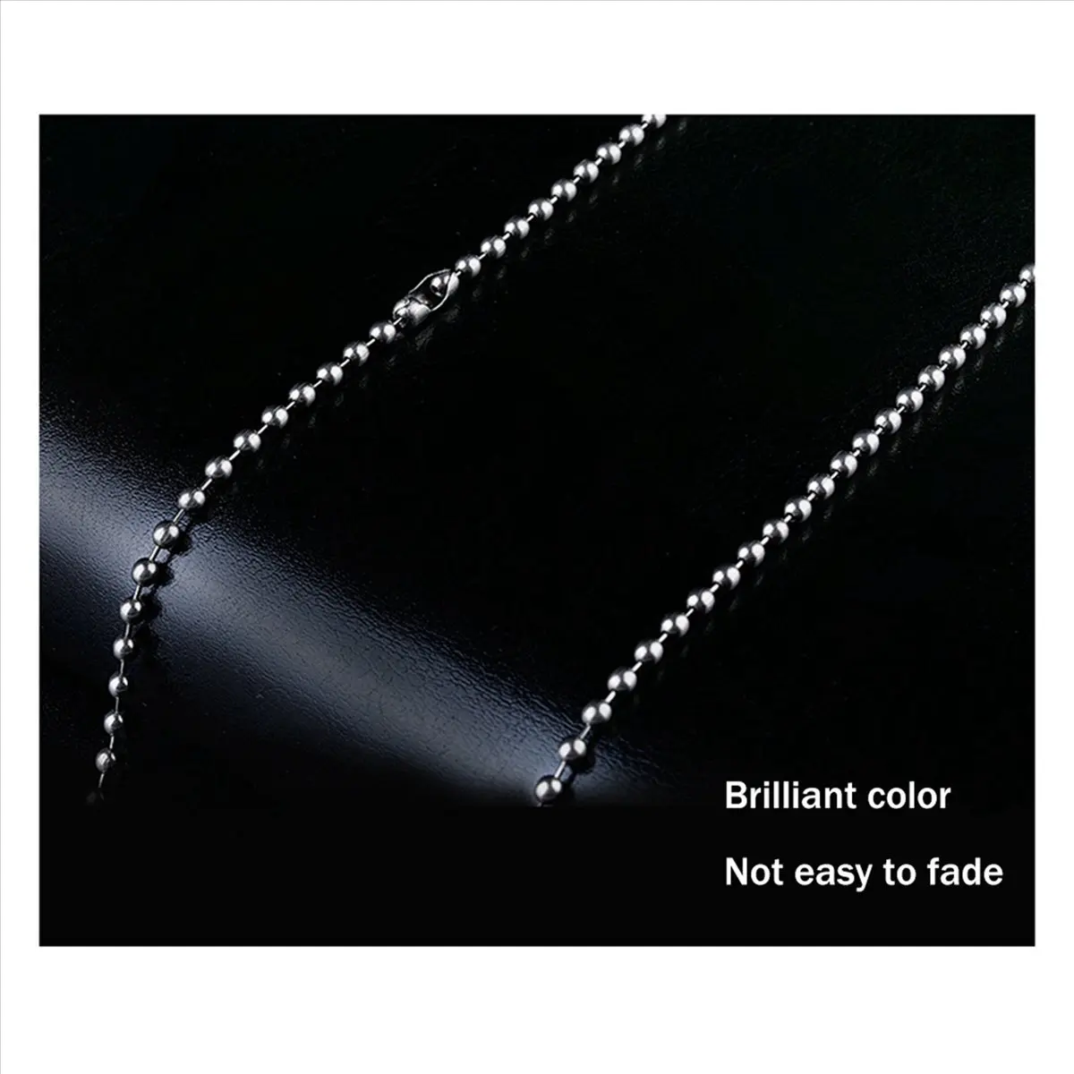 *N21R 5X التيتانيوم النقي سلسلة قلادة الزجاج حبة سلسلة قلادة ليس من السهل الصدأ بسيط سبائك التيتانيوم سوار-B #3