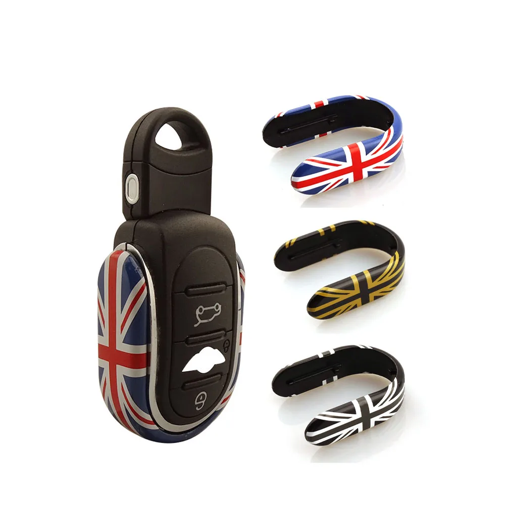 Union Jack Keychain For Mini Cooper S JCW F54 F55 F56 F57 F60 Clubman Countryman Alloy Key Case Cover Chain Car Accessories