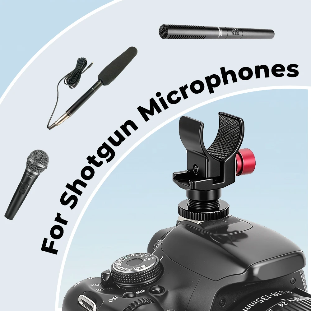 CAMVATE-Clip para micrófono, abrazadera de cangrejo con soporte de zapata fría, orificios de rosca de 1/4 "-20 para cámara DSLR, trípode sin espejo, plataforma de vídeo