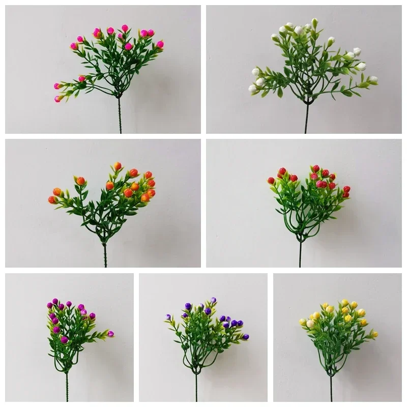 Artificial Flower Milan Grass Fake Green Plants Pot Room Home Decorations Wedding Bridal Bouquet