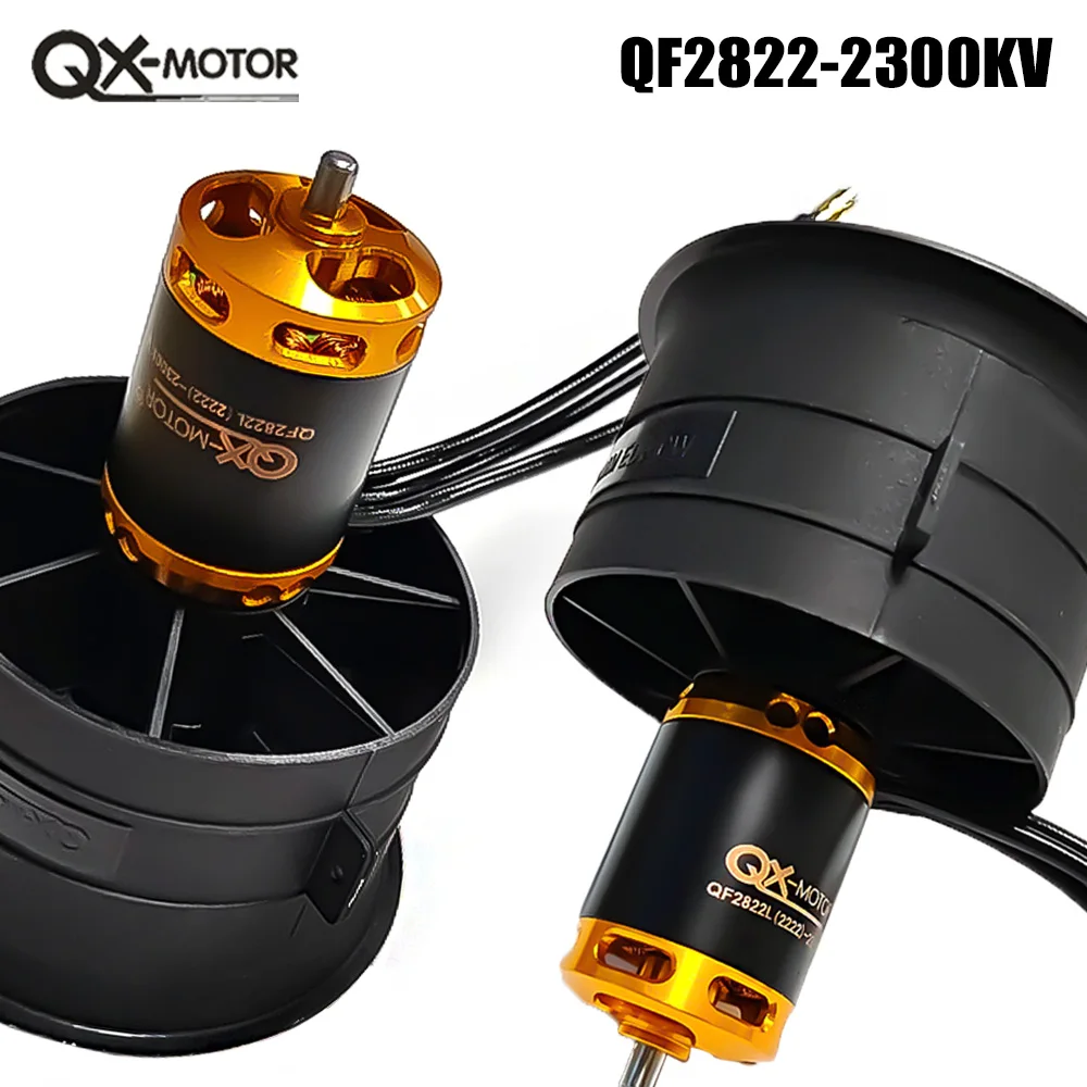 QX-Motor 12 Blades Ducted Fan QF2822 64mm EDF 2100KV 2300KV 3300KV 4300KV CW CCW For RC Airplane UAV Toy Parts