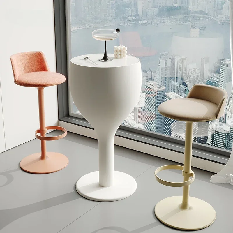 

Simple wine glass table and chair combination coffee table clear high table milk tea shop water household