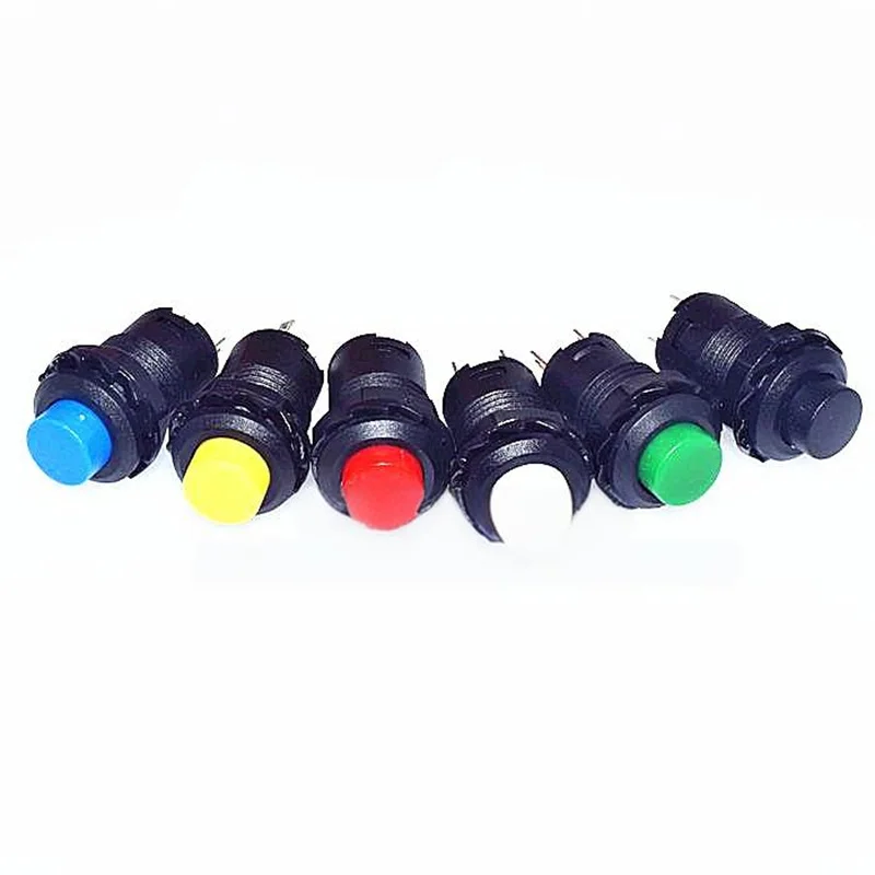 10pcs DS-428/DS-427 Round Push Button, 425A Latching Switch 12mm Non-Locking (Unlocked) Self-Reset Push Button Switch