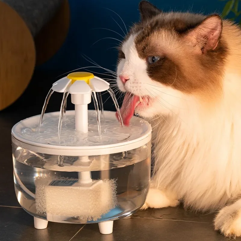 1.5L Pet Cat Dispenser Drinking Water Fountain Activated Carbon Filters LED Automatic Feeder Container USB Interface