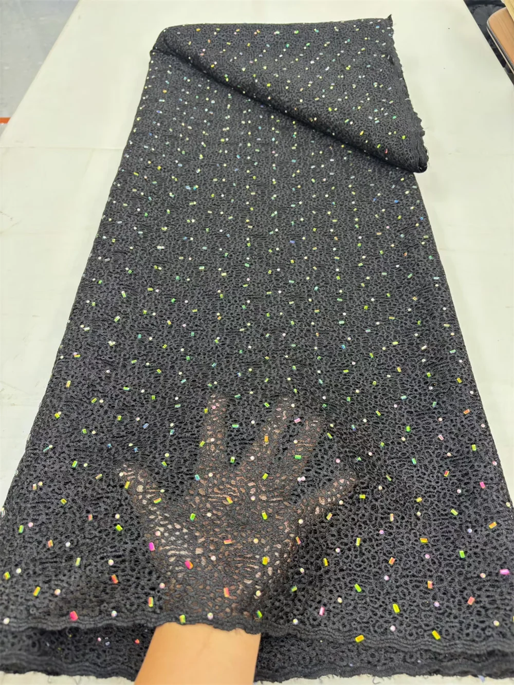 White Nigerian Guipure Cord Lace Fabric African Embroidery Fabric 2025 High Quality Stones For Elegant Women Party Sewing Hm64-1