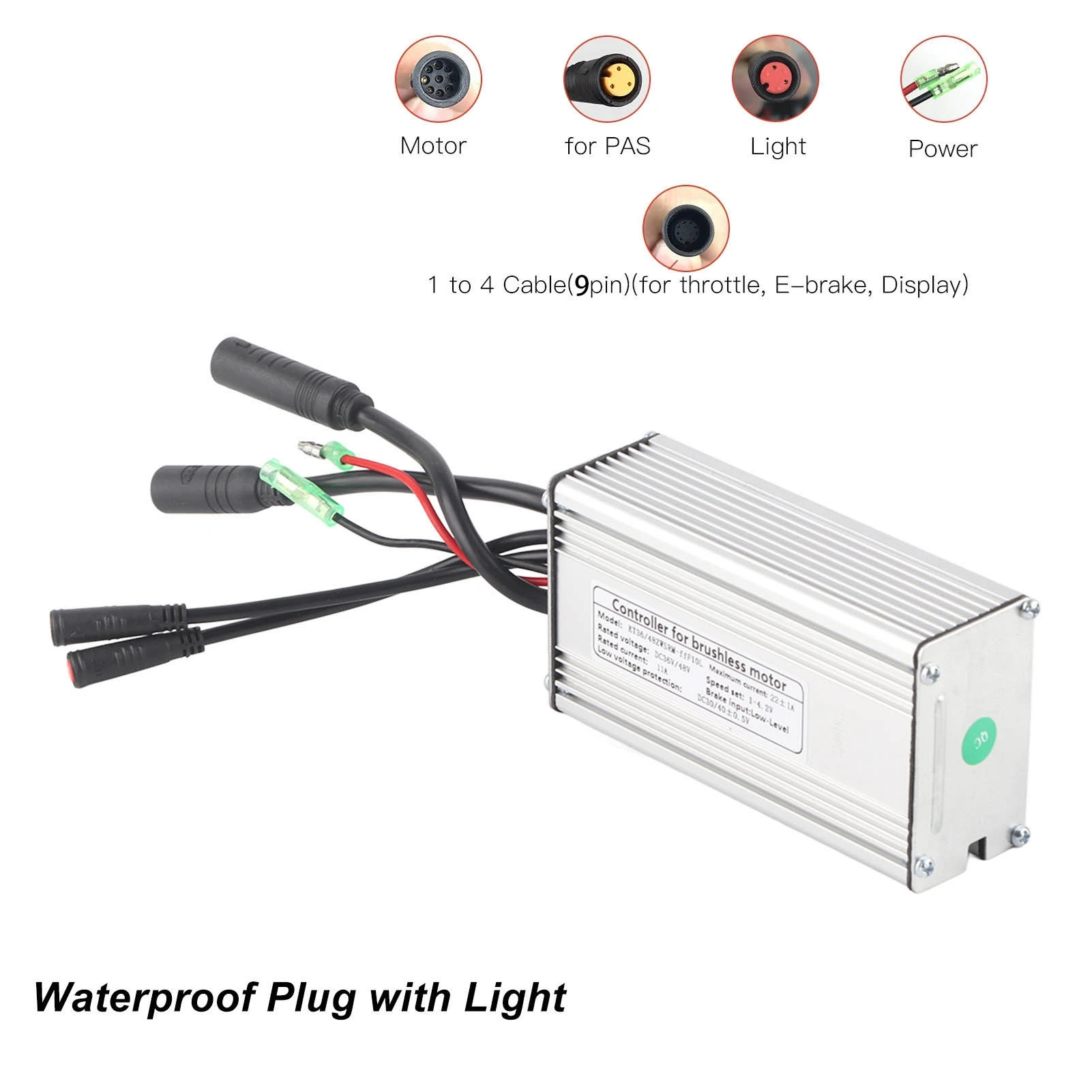 9 Tube 36V 48V KT‑22A Waterproof Contact with Light Cable Rectangula Controller Equipment