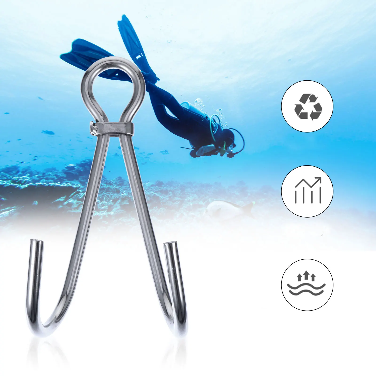 Diving Stainless Steel 316 Durable Underwater Safety Hook Scuba Gear Stream Hook Diving Equipment Accessories Drift