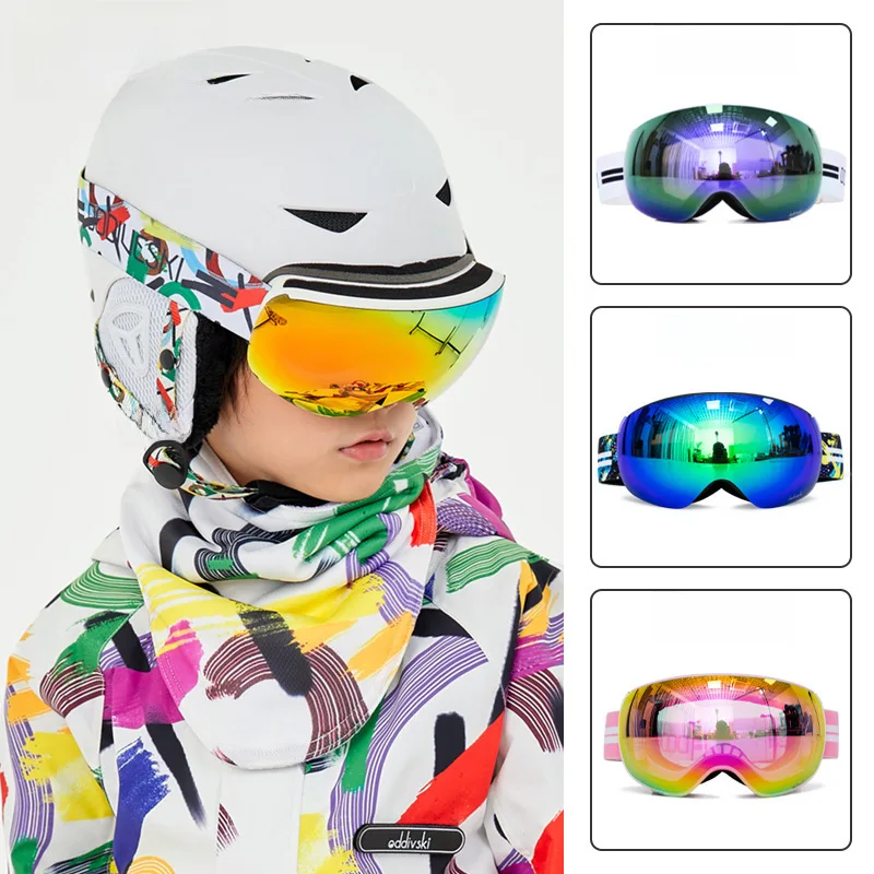 oddivskiSki Goggles Goggles Children's Men's and Women's Large Spherical Double-Layer KOCA Myopia Anti-Fog Windproof Snow Goggle