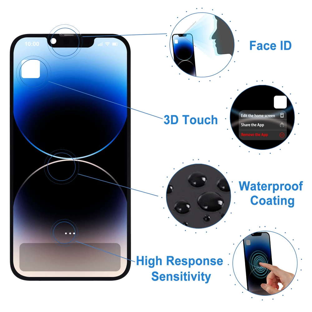 A2882 A2649 A2881 A2884 A2883 Premium Lcd For IPhone 14 New Display Touch With 3D Touch Screen Replacement Factory Display image 3