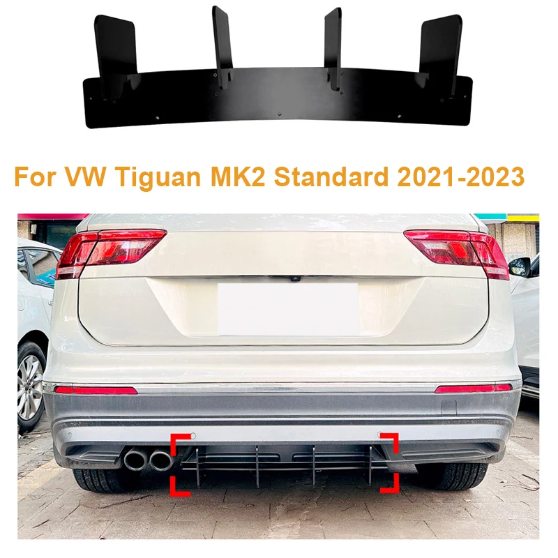 REAR DIFFUSER REAR SIDE Under SPLITTERS SPOILERS guard protector For VW Tiguan MK2 Standard 2021 - 2023 Short Style 2022