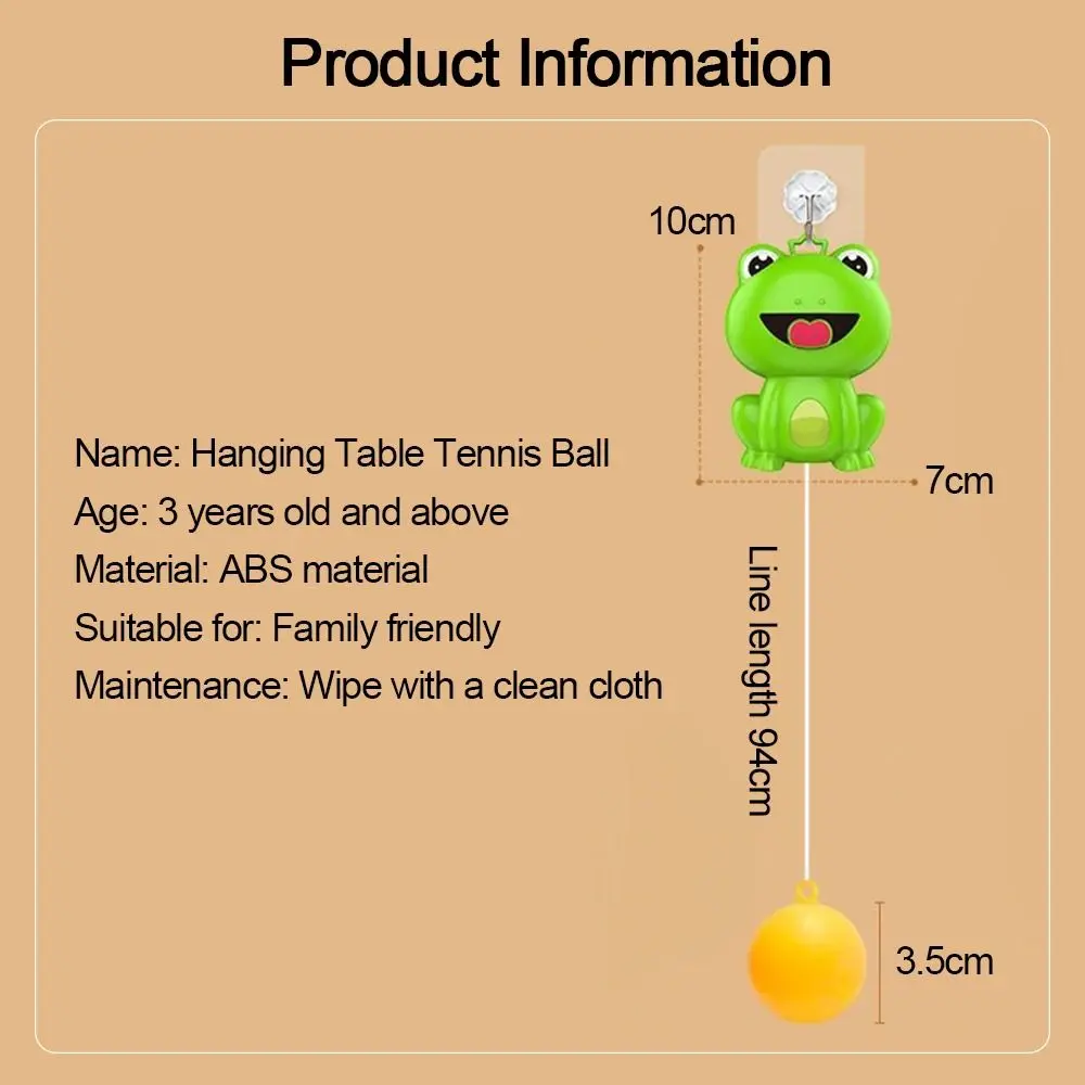 Wiszący trener tenisa stołowego dla dzieci, regulowany, do ćwiczeń wzroku, zestaw do tenisa stołowego, kreskówkowy, koordynacja oko-ręka