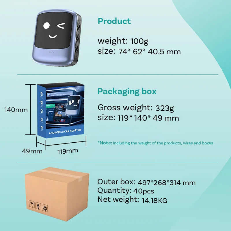 STLFOttocast New Smart AI Dialogue Carplay Box Aibox Cross-Border Wireless Carplay Accessory Consumer Electronics Model S51 ABS