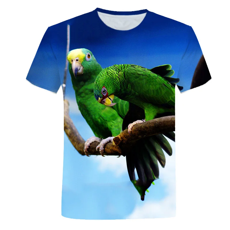 Summer Parrot 3D Printed T-Shirt uomo donna Casual Fashion Streetwear T-Shirt oversize a maniche corte T-Shirt per bambini top abbigliamento uomo