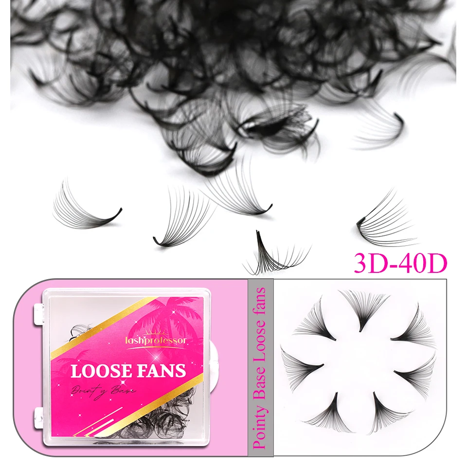 

500 Fans Loose Fan Lashes Extensions Matte 3D-40D Pointy Base Premade Medium Stem Sharp Thin Russian Volume Loose Fans Eyelashes