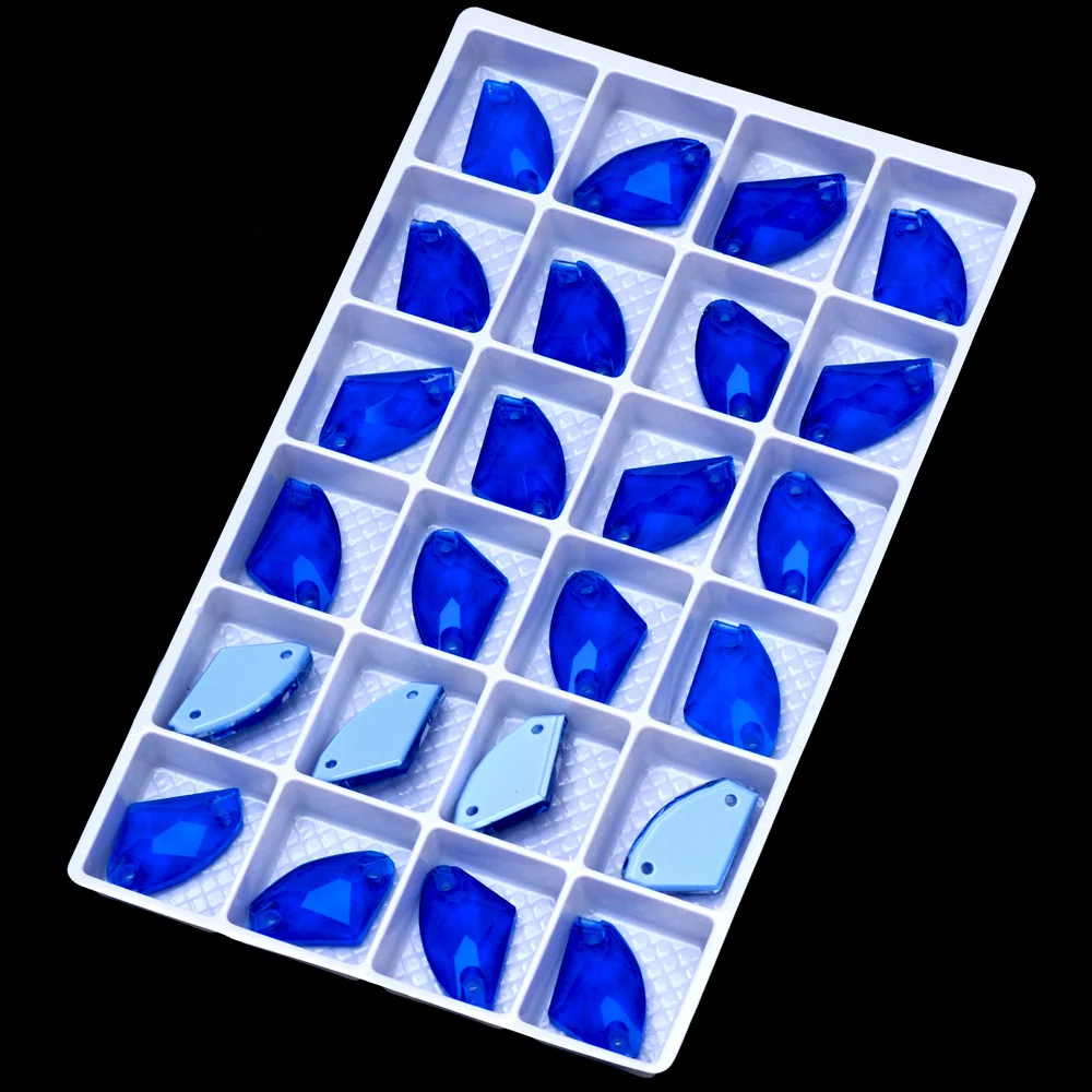 Galaktische Kanten mit Facetten, aufnähbare Strasssteine in Neonfarben, K9-Glas, flache Kristalle zum Aufnähen für Kleidungszubehör – Detail 6