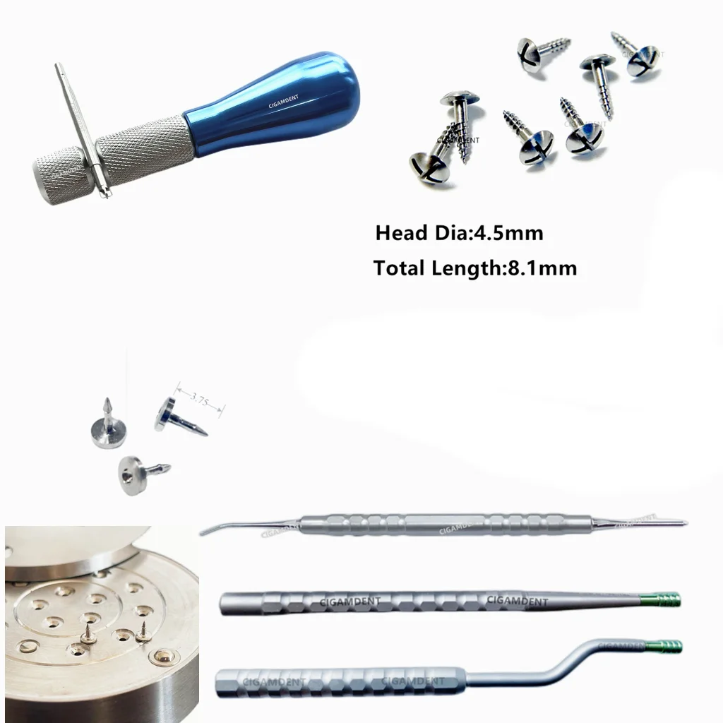 

Dental GBR Bone Tack Titanium Pins Holder Membrane Fixation Stabilization PinHandle Applicator Nails Dispenser gbr tenting screw