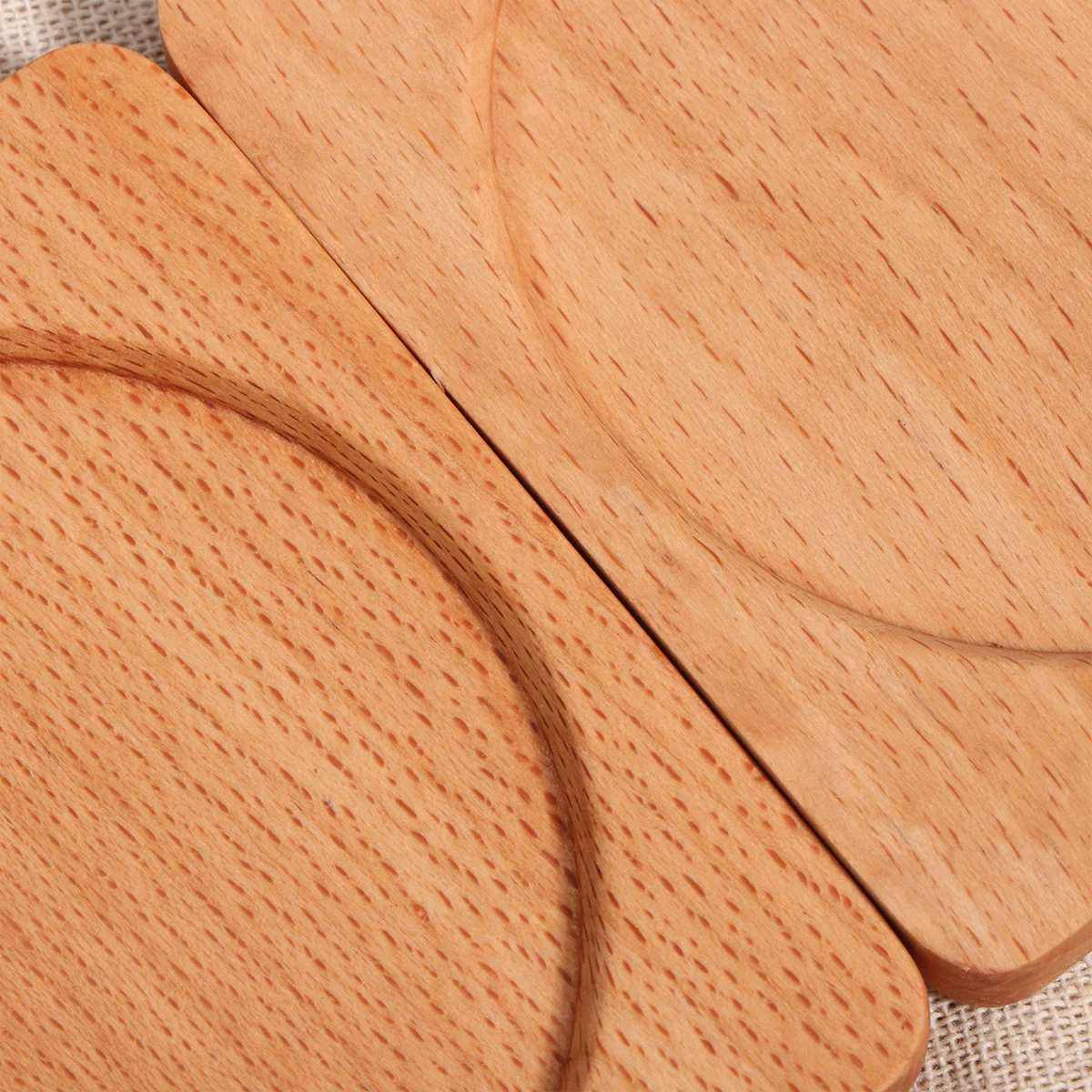 

2Pcs Wooden Coaster Beech Square Outside Round Inside Japanese Style Non Slip Cup Mat Heat Insulation Pad for Home Restaurant