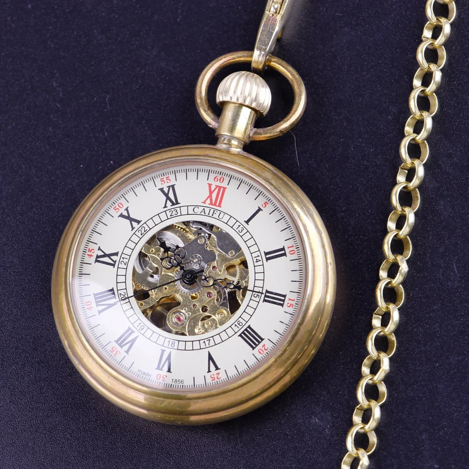 New Antique Roman Numerals Display Self Winding Mechanical Pocket Watch Vintage Pendant Clock Gentlemen Pocket Clock Gifts