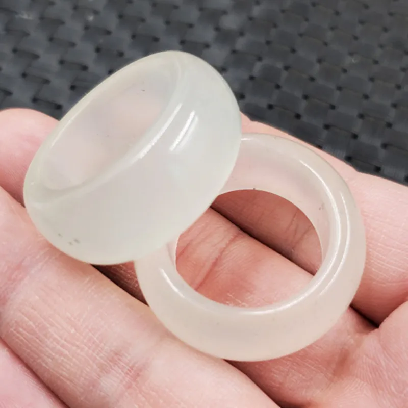 Jade Ring Ice-like Xiuyan Jade Jade Ring Blue and White Xiuyan Jade Jade Ring Multicolor Jade Ring Large Ring Ornament Ring