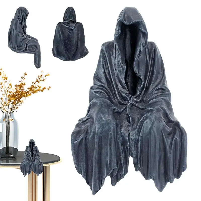 Grim Reaper Faceless Ghost Decor Horror scary Sculpture Desktop Decorations Thrilling Robe Nightcrawler Horror Ghost Sculpture