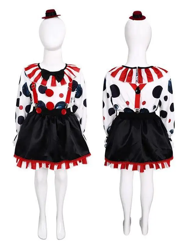 Disfraz de payaso aterrador loween Terror Role-plang Evil Joker Cosplay Horror traje para actuación en escenario Bloodthirs Soul Breaker