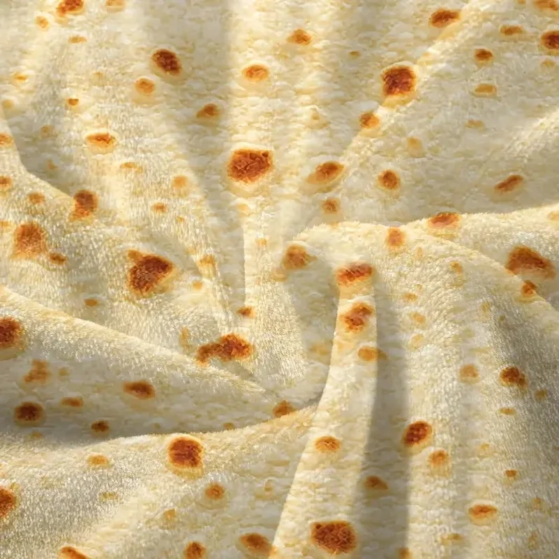 Soft and Warm Mexican Tortilla Print Flannel Blanket for Couch, Sofa, Office, Bed, Camping, and Traveling - view 5