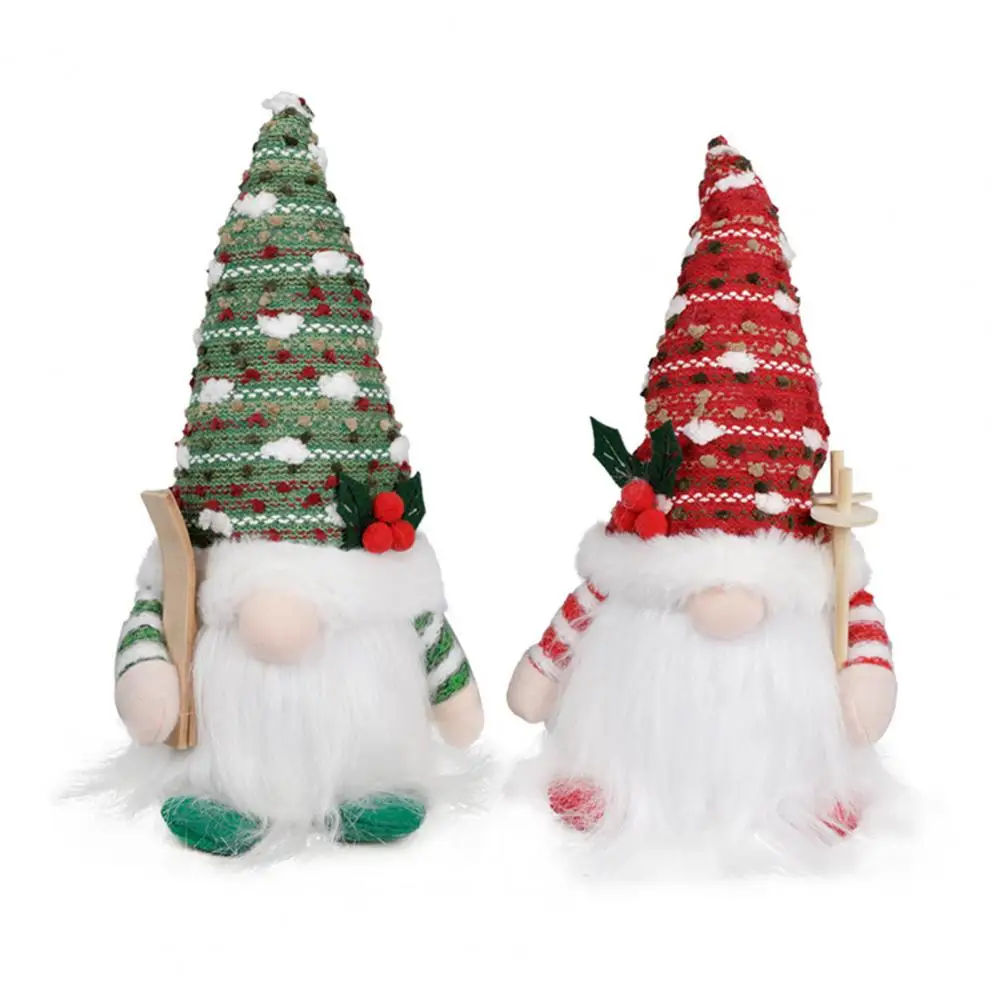 Led Christmas Gnome Ornament Plush Fabric Dwarf Doll Decoration Led Christmas Gnome Doll Plush Figurine Night for Home