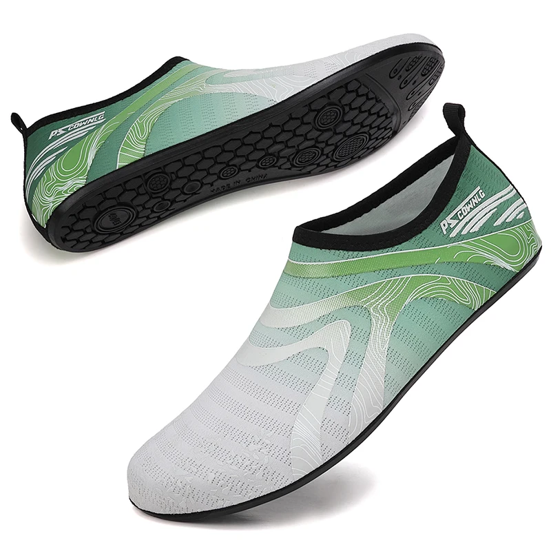 أحذية الشاطئ الجديدة أحذية الخوض المنبع عدم الانزلاق الجوارب المياه أحذية السباحة تنفس مفرغة أحذية ناعمة سوداء لينة سوليد