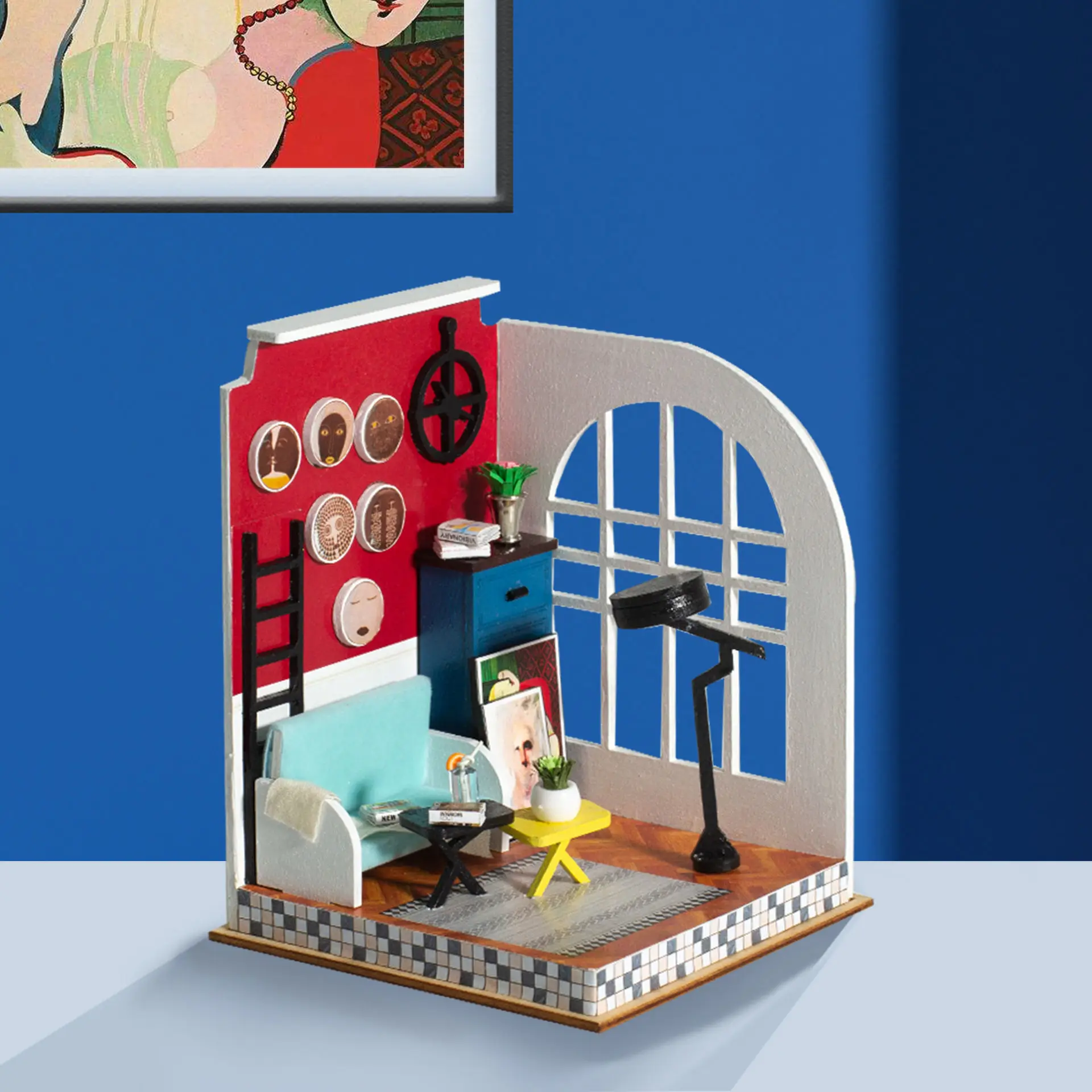 مجموعة بناء غلاف صغير ثلاثية الأبعاد يمكنك صنعها بنفسك حامل كتب نموذج صغير للهندسة المعمارية هدية يدوية إبداعية لمهرجان أعياد الميلاد 2025 #4