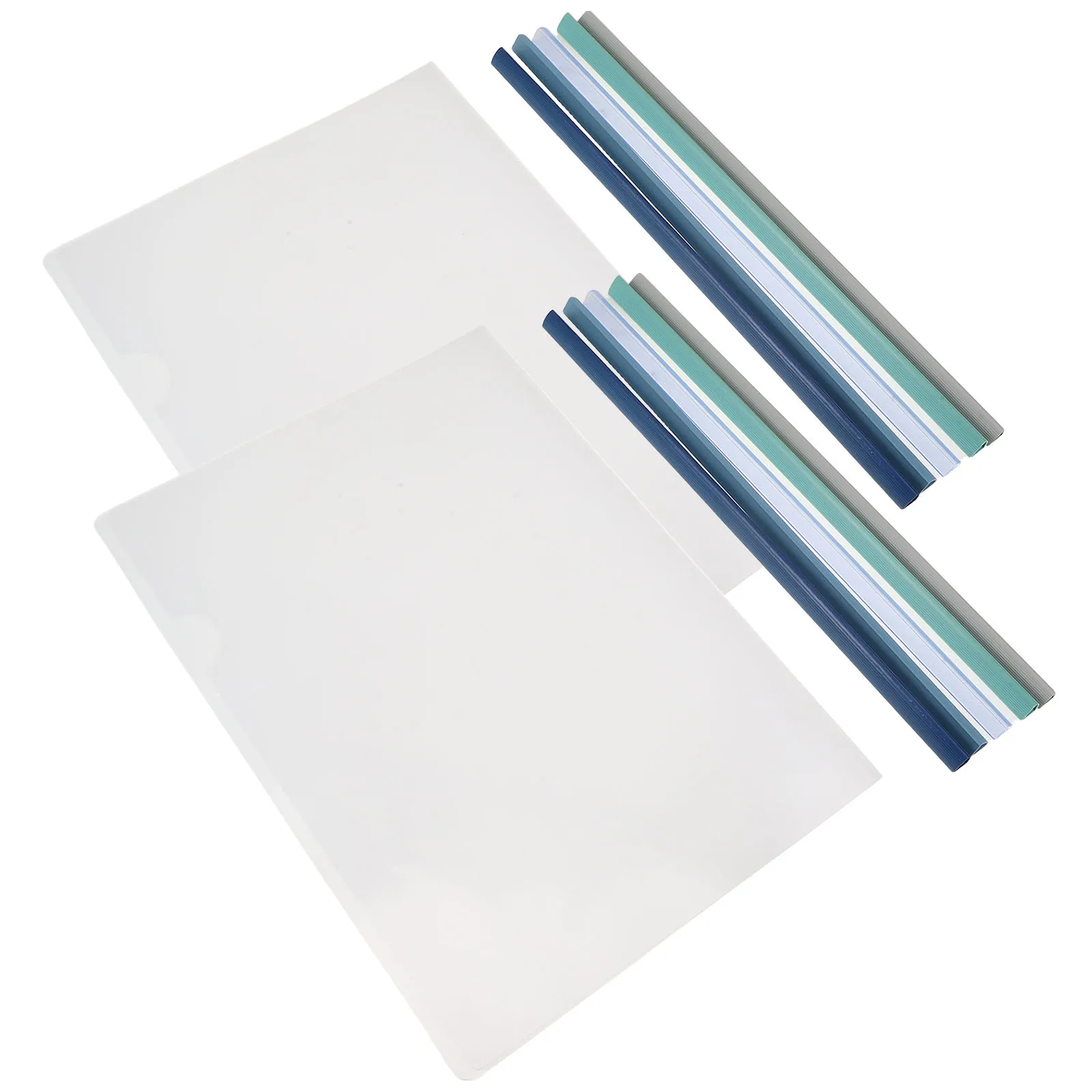 

10pcs Plastic Slide Binder Clips Transparent File Organizer Folder Booklet Binder Sliding Bars Office School Meeting Report