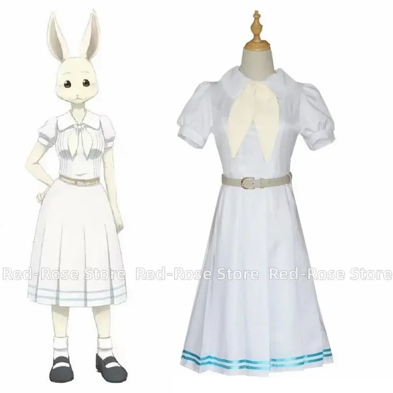 

Unisex Anime Cos BEASTARS Haru Rabbit Short Sleeve Cosplay Costumes Halloween Christmas Party Sets Uniform Suits