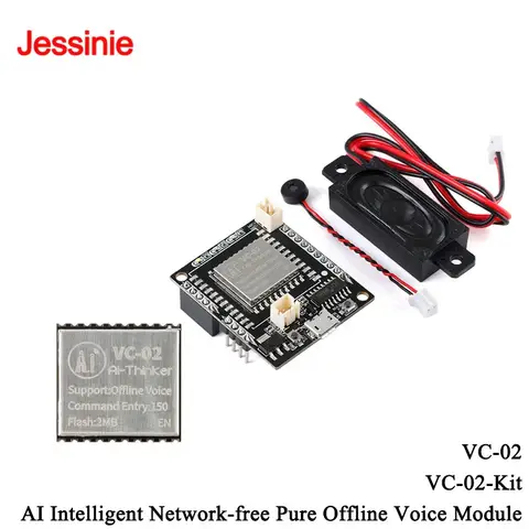 2pcs/1pc VC-02 AI Intelligent Network-free Pure Offline Voice Development Board VC02 2MB Recognition English Voice Sound Control