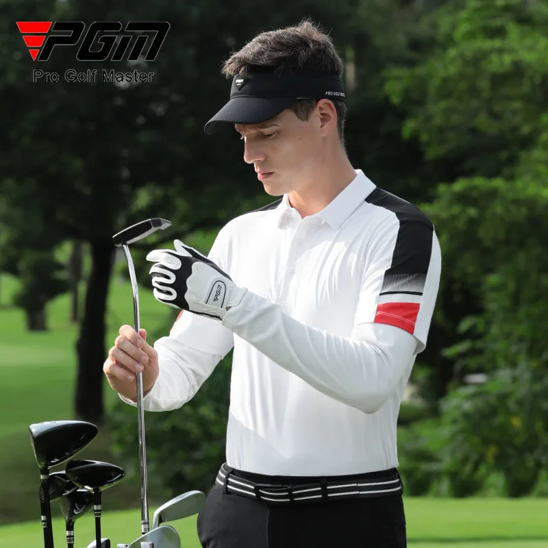 

PGM Men Golf Long Sleeved Polo Shirts Autumn Winter Quick Drying Antibacterial High Elasticity Top Clothes YF819