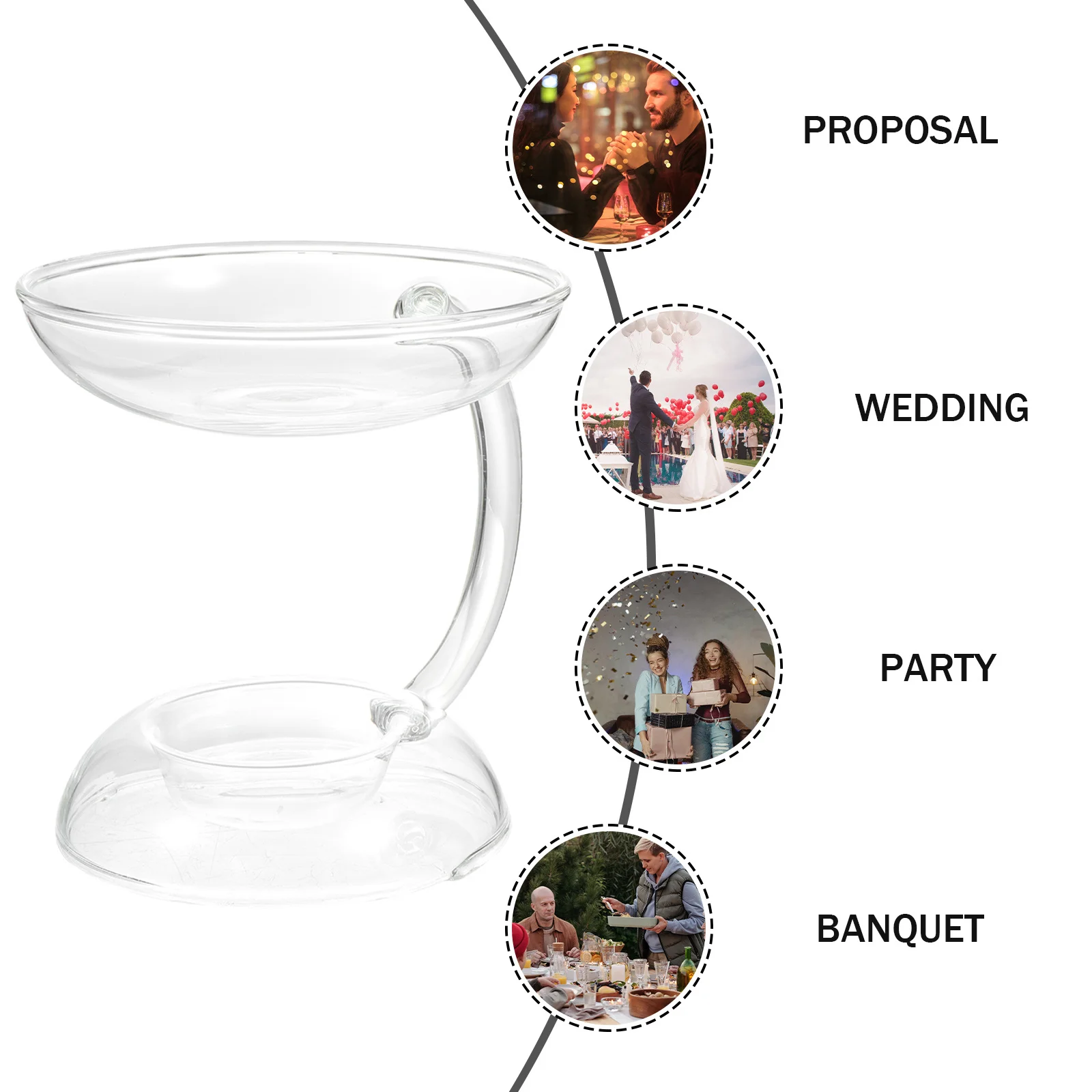 1pc Glass Aroma Candleholder Heat Resistant Desktop Decorative Candlestick For Home Wedding Banquet Tabletop Aroma Stand