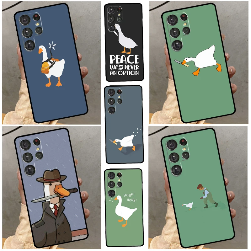 Cartoon Cute Goose Game Case For Samsung Galaxy S23 Ultra S22 Ultra S20 FE S21 FE Note 10 20 S8 S9 S10 Plus Cover