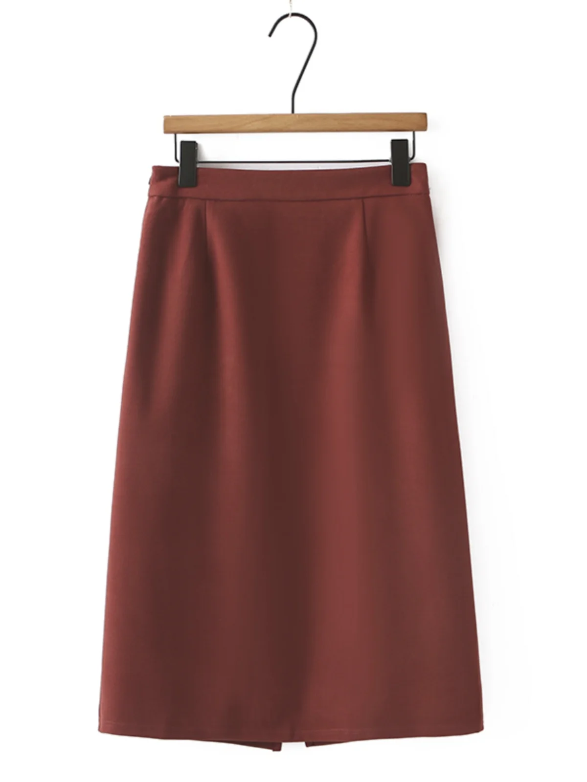 High Waist Midi Woolen Skirt Women's Commuter Style Spring Autumn New Large Size Half Body Skirt Design Sense Slit Back