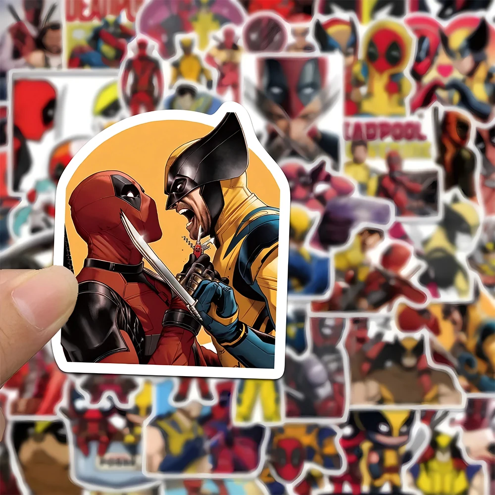 10/30/50pcs Disney Movie Deadpool Wolverine Cartoon Stickers Cool Anime Vinyl Decals for Kid Toy DIY Stationery Phone Fridge Car