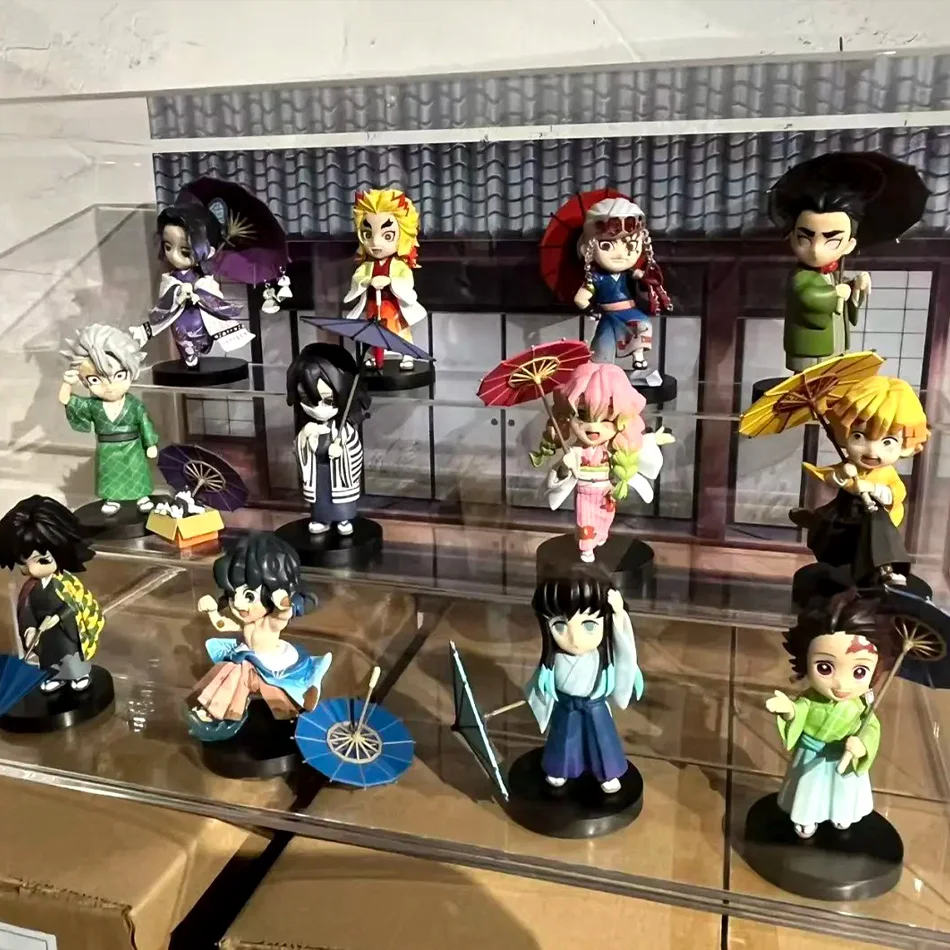 

Anime Demon Slayer Blind Box Figure Nezuko Tanjirou Zenitsu Inosuke Kyoujurou Giyuu Kawaii Qposket PVC Model Toys children Gifts