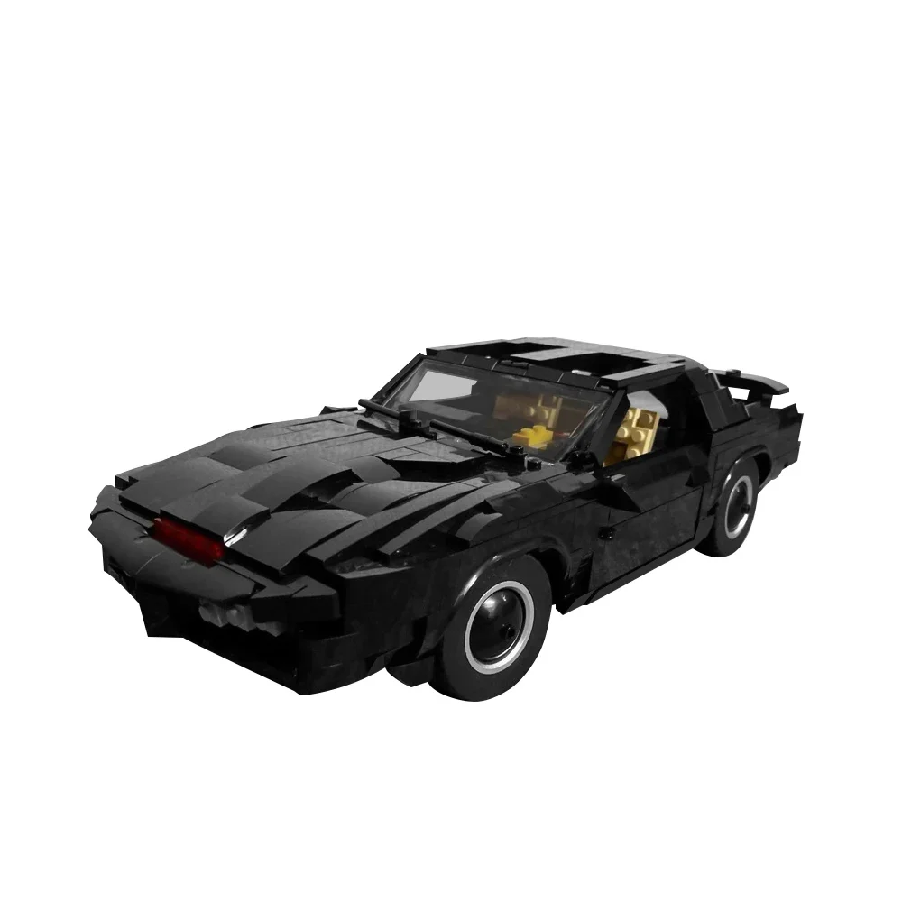 MOC City Black Sports Car Racing KITTs Model Building Blocks Classic Road Speed Car diy Knights Bricks Toy Childrens boy Gift