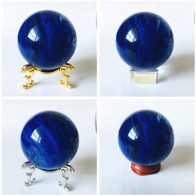 

5.5cm Natural rare Blue smelting stone quartz crystal ball home decoration natural stone cutting and polishing 1pc