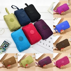 Large-capacity Three Zipper Wallet Retro Handbag Mobile Phone Bag Student Money Clip Portable Fashion Women Simple Storage Bags