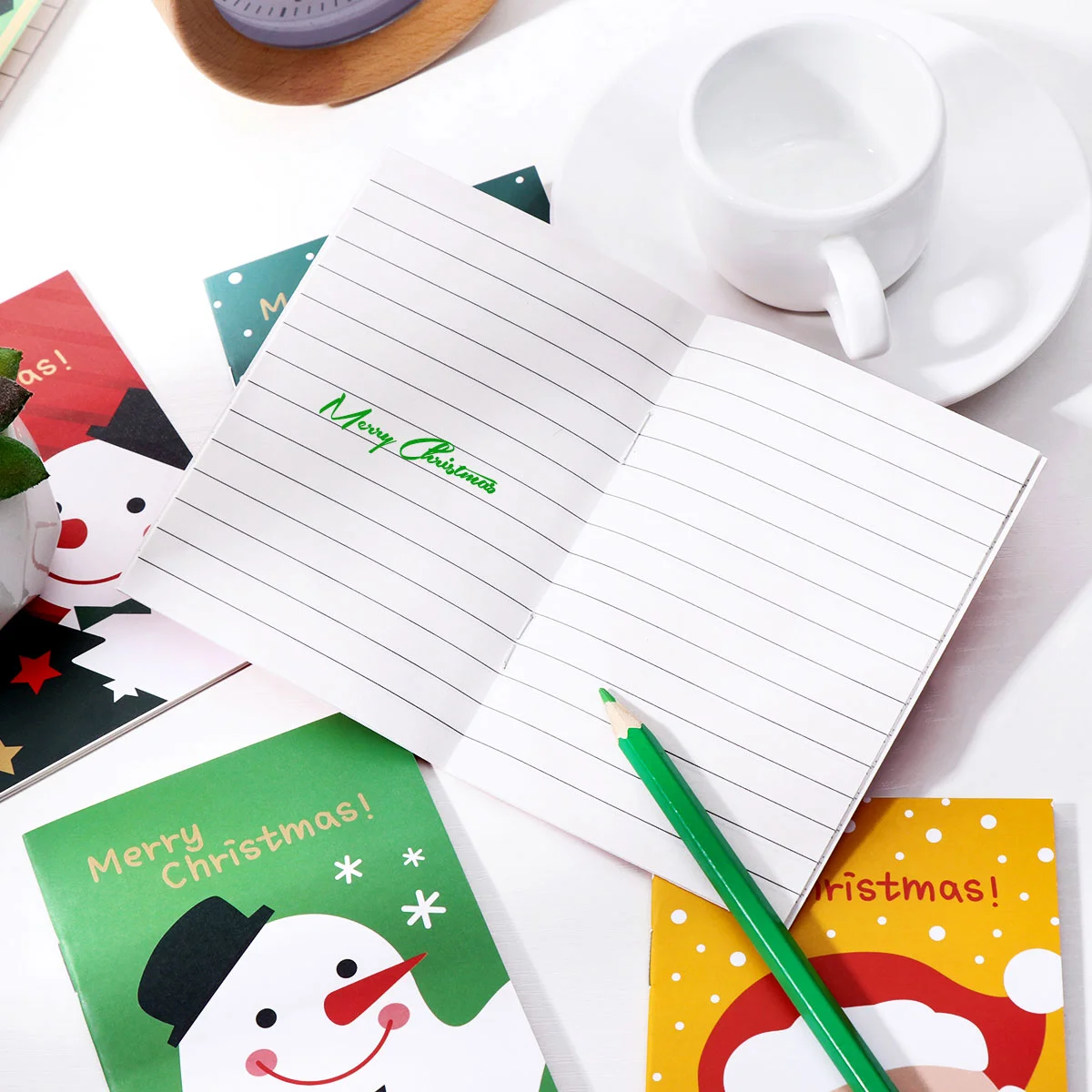 STOBOK 48pcs Christmas Cartoon Notebook Notepad Pocket Notebook for Kids Adults Festival Birthday Gifts Style Random (16pcs Sant